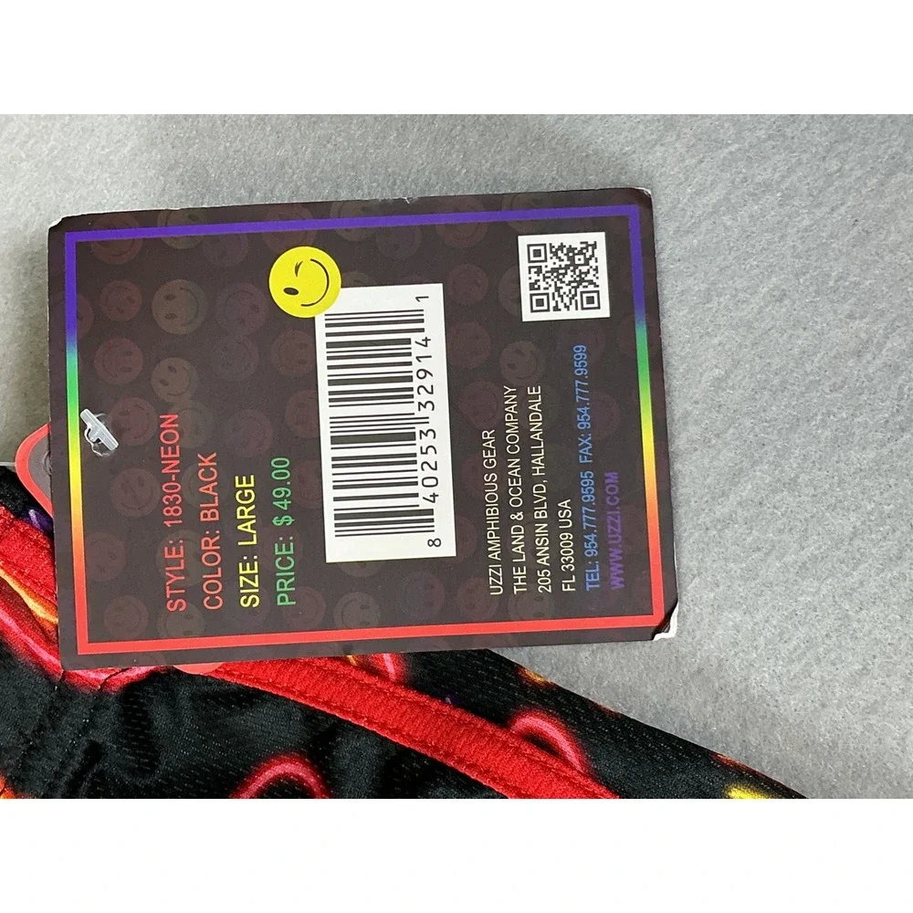Uzzi Amphibious Gear Pride Neon Swim Shorts Large UPF 50 Rainbow NWT‎